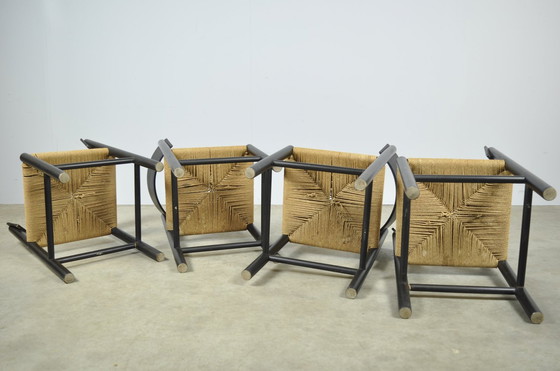 Image 1 of Fritz Hansen / Skandinavische Papercord-Esszimmerstühle (4) / Mogens Lassen / Dänemark 1960S