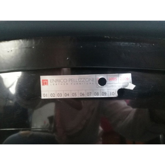 Image 1 of Schwarzer Lederstuhl mit Armlehnen von Enrico Pellizzoni