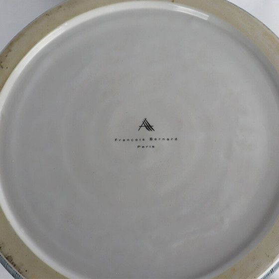 Image 1 of Schwarze und graue Porzellandose von François Bernard, 1990