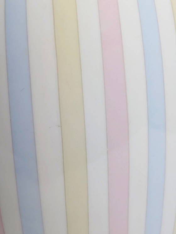 Image 1 of Vintage 50Er Kaffee Tee Kanne Eschenbach Streifen Pastell Rosa Baby Blau Gelb 1950Er Porzellan 