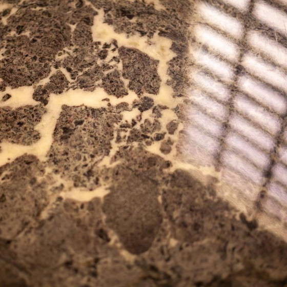 Image 1 of Brutalistischer Vintage-Esstisch aus Marmor und Palisander, Frankreich 1970er