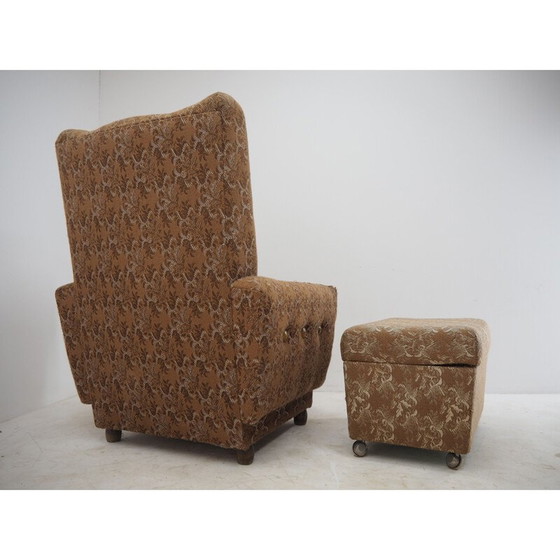 Image 1 of Mid Century Sessel mit Ottomane, 1960er Jahre