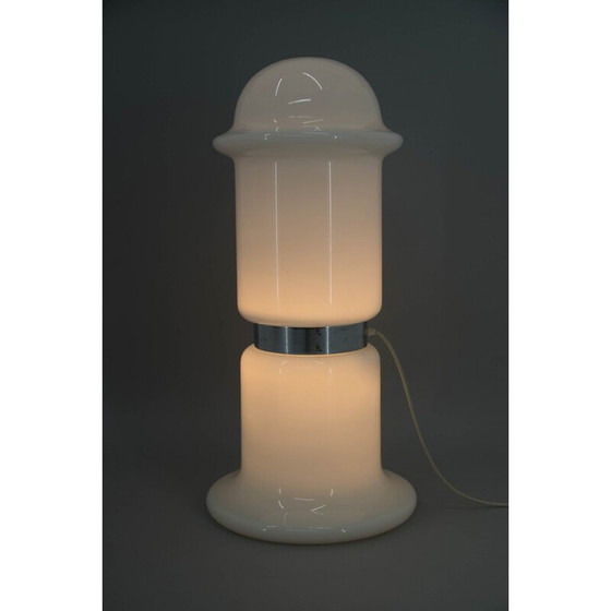 Image 1 of Stehlampe aus weißem Glas von Karel Volf, Tschechoslowakei 1970er Jahre