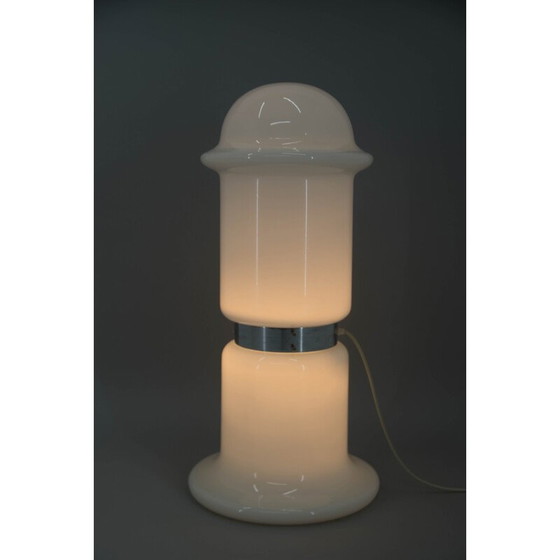 Image 1 of Stehlampe aus weißem Glas von Karel Volf, Tschechoslowakei 1970er Jahre