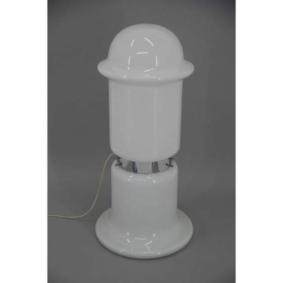 Image 1 of Stehlampe aus weißem Glas von Karel Volf, Tschechoslowakei 1970er Jahre