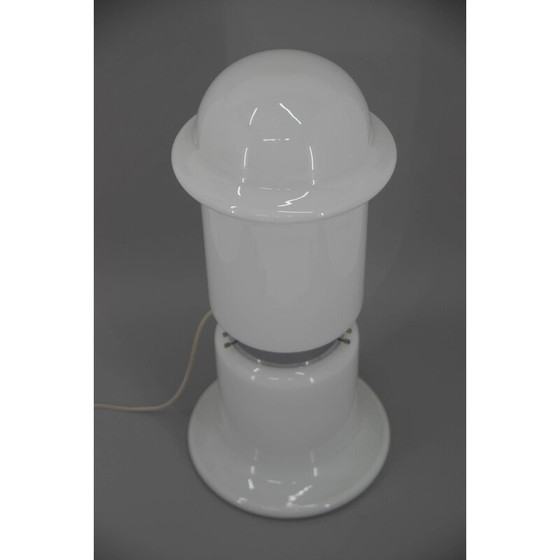 Image 1 of Stehlampe aus weißem Glas von Karel Volf, Tschechoslowakei 1970er Jahre