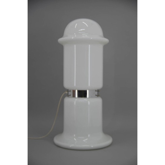 Image 1 of Stehlampe aus weißem Glas von Karel Volf, Tschechoslowakei 1970er Jahre