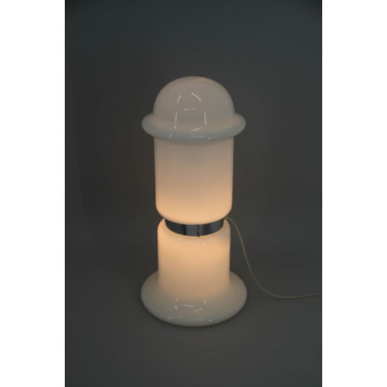 Image 1 of Stehlampe aus weißem Glas von Karel Volf, Tschechoslowakei 1970er Jahre