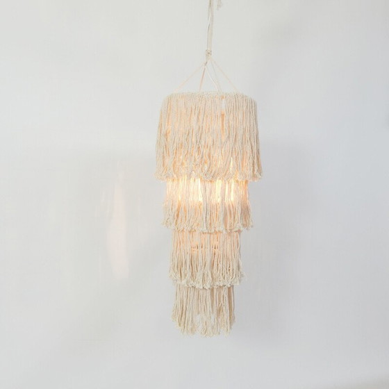 Image 1 of Vintage-Lampenschirm aus Makramee, Mexiko