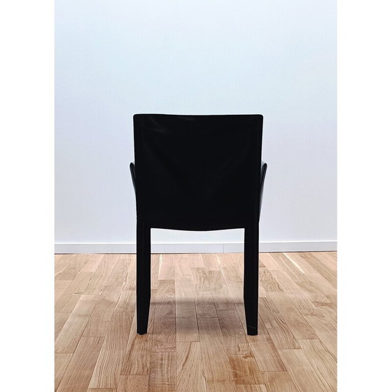 Image 1 of Vintage-Stuhl Margot aus dickem Leder mit Armlehnen von Cattelan Italia