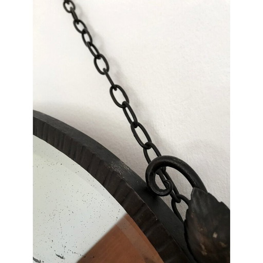 Vintage Art Deco Schmiedeeisen Spiegel, 1925-1930er Jahre