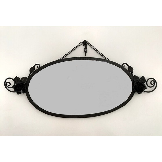 Image 1 of Vintage Art Deco Schmiedeeisen Spiegel, 1925-1930er Jahre