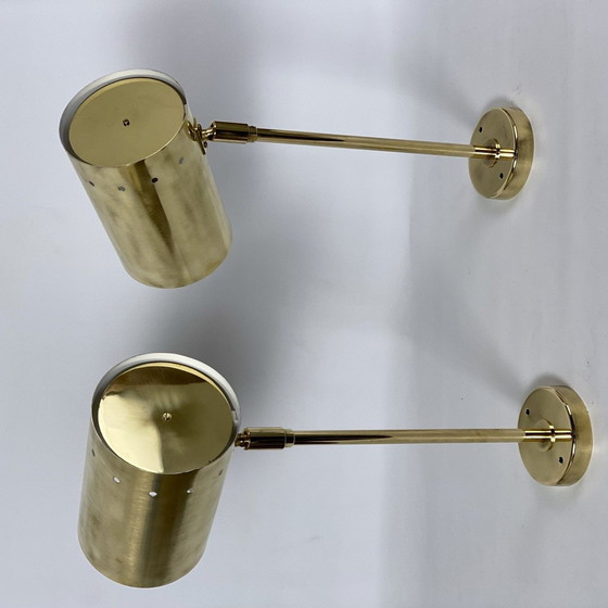 Image 1 of Großes Paar Wand- oder Deckenleuchten aus Messing, 1960