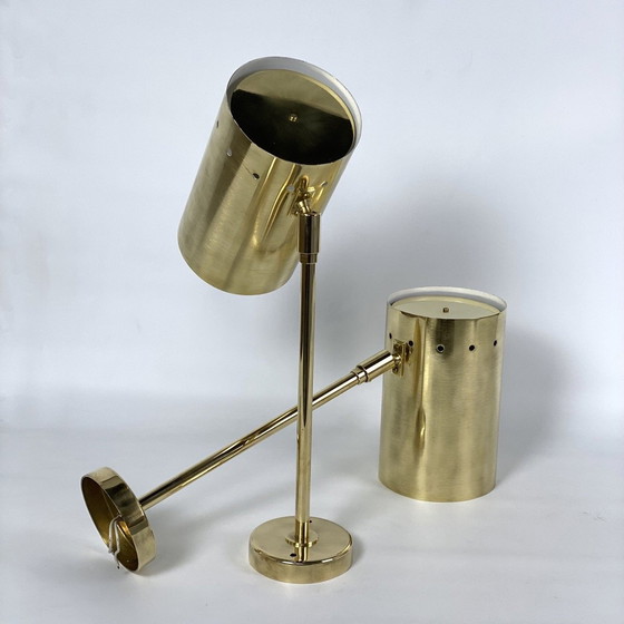 Image 1 of Großes Paar Wand- oder Deckenleuchten aus Messing, 1960