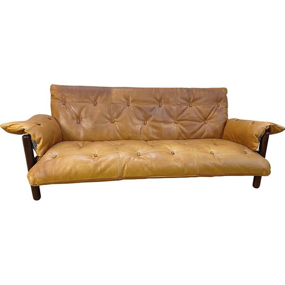 Image 1 of Vintage-Ledersofa von Jean Gillon für Woodart