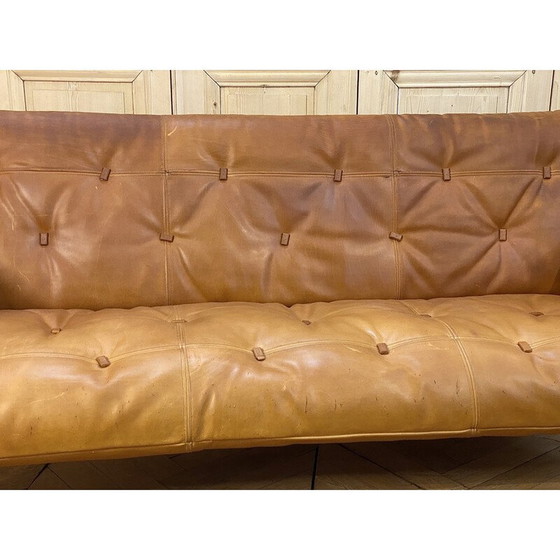 Image 1 of Vintage-Ledersofa von Jean Gillon für Woodart