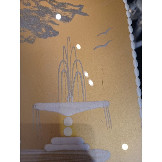 Image 1 of Vintage Serviertablett mit romantischer Szene von Barovier und Toso, Italien 1970