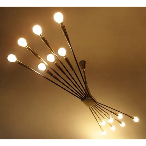 Image 1 of Vintage Sputnik-Kronleuchter von Oscar Torlasco für Lumi, Italien 1950