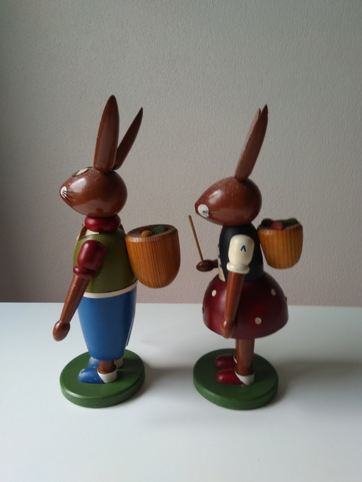 Erzgebirge Vintage Hasenpaar, Osterhasen