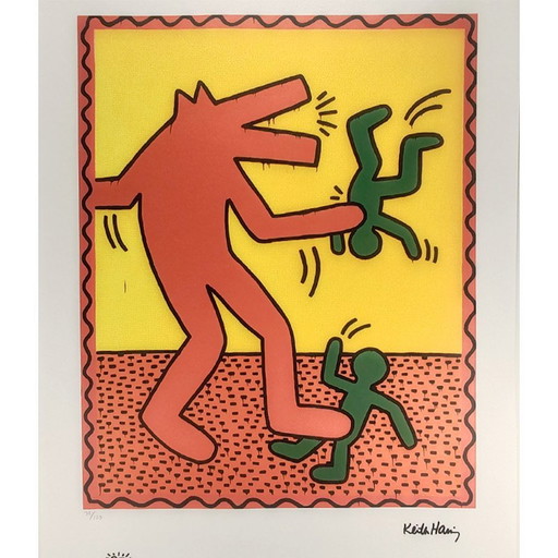 1990S Keith Haring Limitierte Auflage Lithographie - Mit Bleistift nummeriert