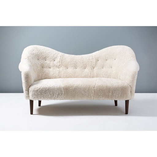 Samspel-Sofa aus Schafsleder von Carl Malmsten, 1956