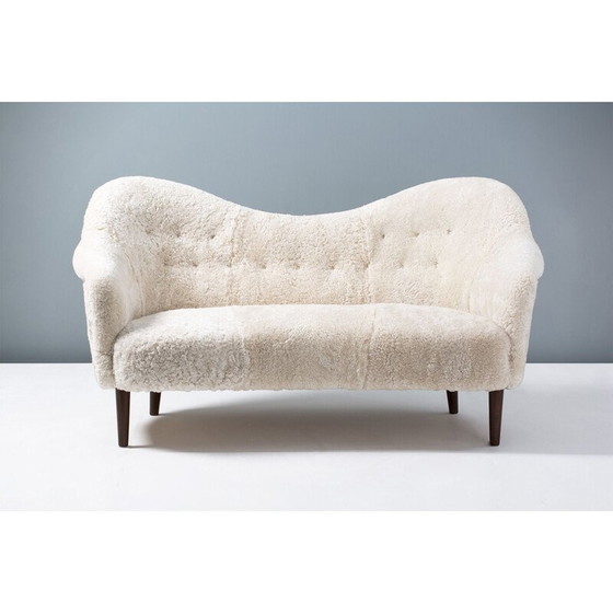 Image 1 of Samspel-Sofa aus Schafsleder von Carl Malmsten, 1956