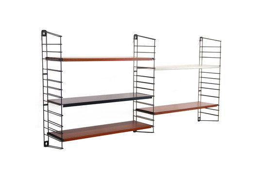 Image 1 of Wandsystem-Bücherregal aus Teakholz von Tomado Holland aus den 1960er Jahren