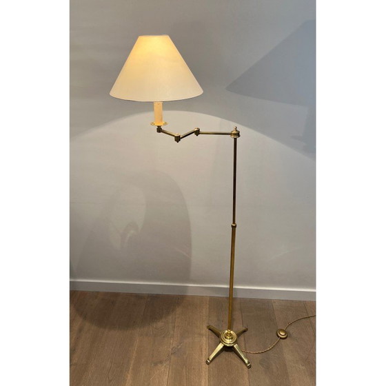 Image 1 of Vintage Leselampe aus Messing mit abnehmbarem Arm, 1940