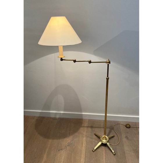 Image 1 of Vintage Leselampe aus Messing mit abnehmbarem Arm, 1940