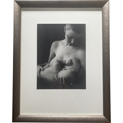 Alter Silberdruck "Mutter und Kind" von Fritz Monshouwer, 1986