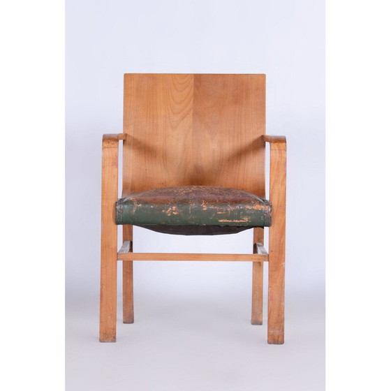 Image 1 of Kirschbaumsessel im Art déco-Stil von J. Halabala für Up Zavody, Tschechoslowakei 1930