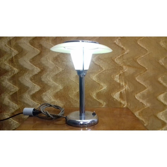 Image 1 of Tischlampe aus Chrom und Glas von Jindřich Halabala, Tschechoslowakei 1935