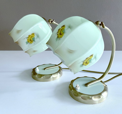 2X Art Deco Tischlampen