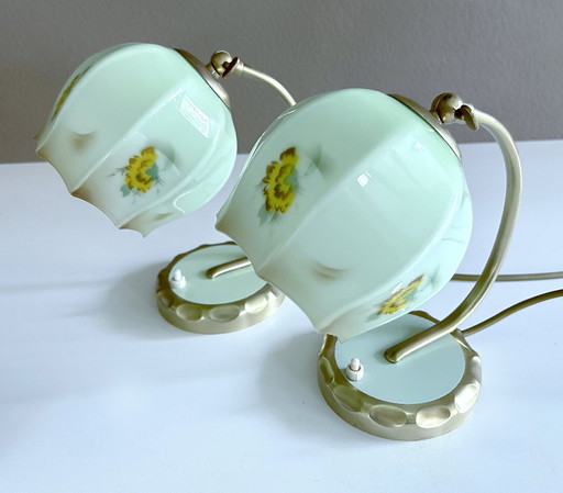 2X Art Deco Tischlampen