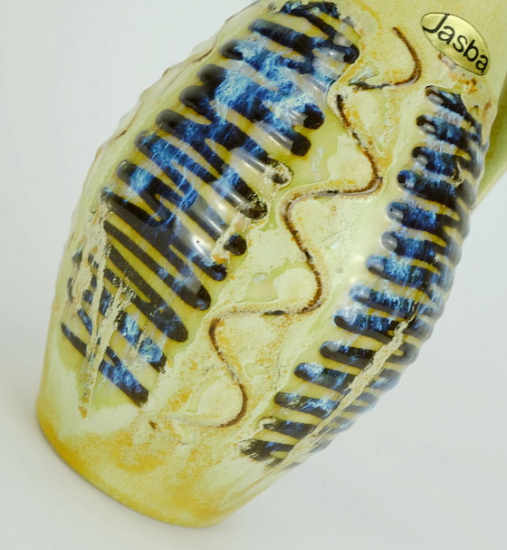 Image 1 of jasba Keramikvase Modell-Nr. 247/18 Tropfglasur Zickzackdekor