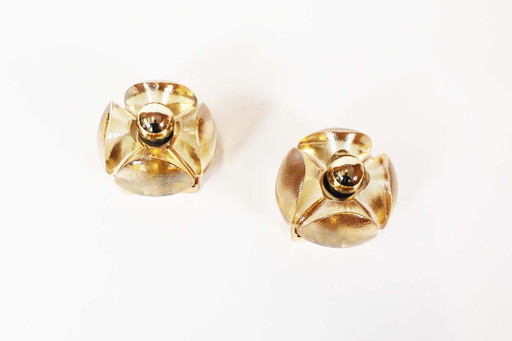 2x Vintage Glaswandlampen