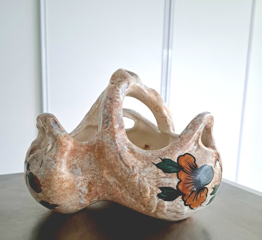 Antoine Dubois dekorative Vase für Mons Pottery