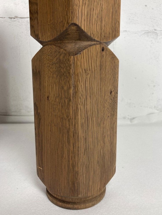 Image 1 of Brutalistischer holländischer quadratischer Eichen-Couchtisch, 1960er Jahre