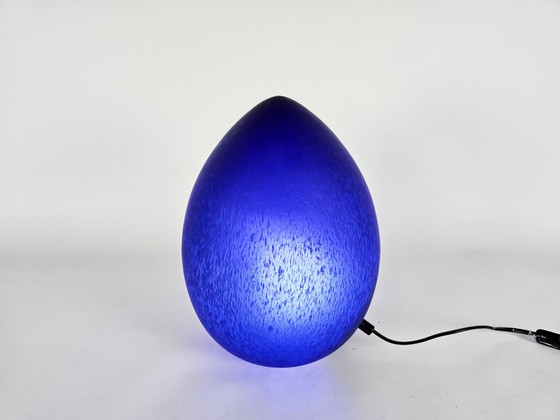 Image 1 of W.L.P. Beleuchtung - Deutschland - Eierlampe - Marmorglas - 80er Jahre