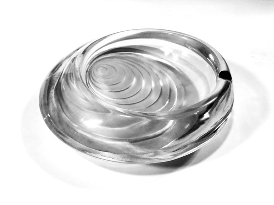 Image 1 of Großer kinetischer Aschenbecher - Kristall - Daum Deutschland - Op Art - 1970