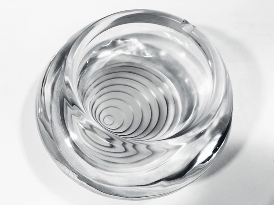 Image 1 of Großer kinetischer Aschenbecher - Kristall - Daum Deutschland - Op Art - 1970