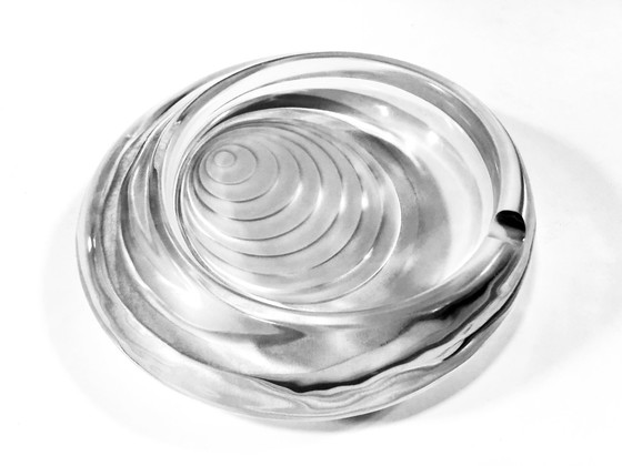 Image 1 of Großer kinetischer Aschenbecher - Kristall - Daum Deutschland - Op Art - 1970
