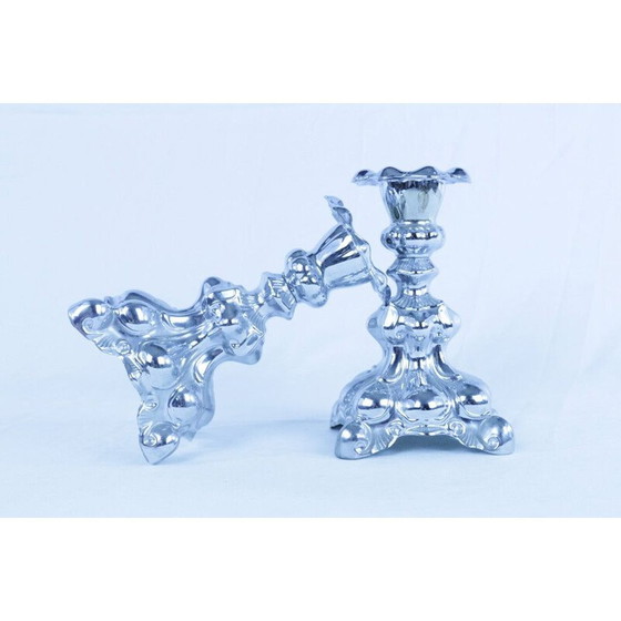 Image 1 of Paar blaue Vintage-Kerzenhalter