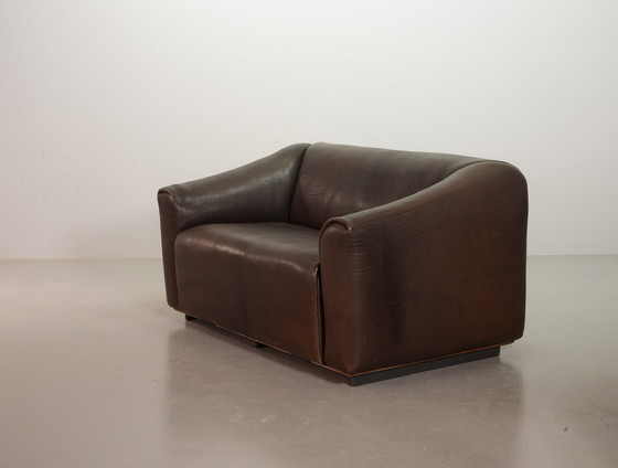 Image 1 of Robuste De Sede Ds47 ausziehbare braun Sadle Leder Loveseat Sofa. Schweiz, 1970S.