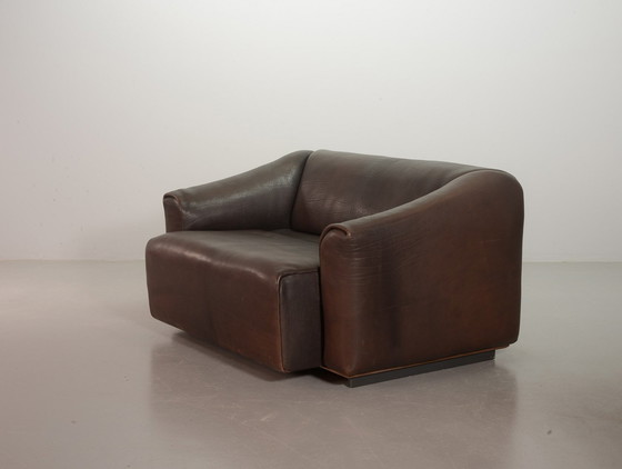 Image 1 of Robuste De Sede Ds47 ausziehbare braun Sadle Leder Loveseat Sofa. Schweiz, 1970S.