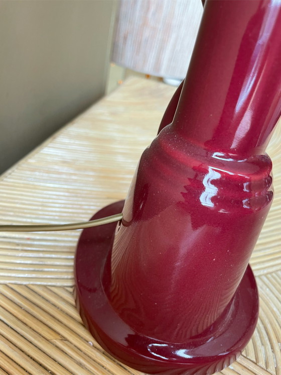 Image 1 of Vintage Damenlampe in Burgunderrot