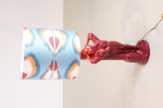 Image 1 of Vintage Damenlampe in Burgunderrot