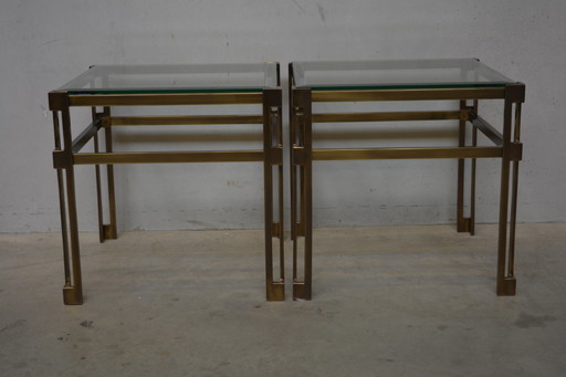 2x Vintage Beistelltische aus Bronze / Messing