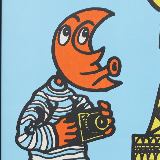 Image 1 of Plakat „Der Mondmann in Paris“ von Hervé Di Rosa, 1990er Jahre