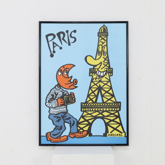 Image 1 of Plakat „Der Mondmann in Paris“ von Hervé Di Rosa, 1990er Jahre